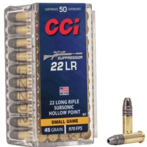CCI 22 LR SUPRESSOR 44 GR SUBSONIC HOLLOW POINT 50 RDS