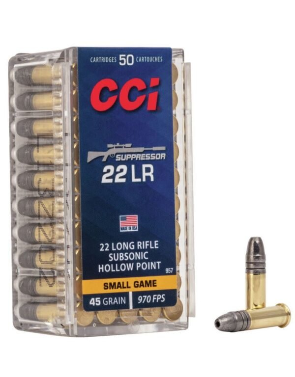 CCI 22 LR SUPRESSOR 44 GR SUBSONIC HOLLOW POINT 50 RDS