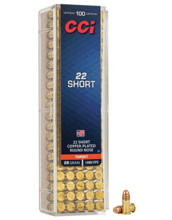 CCI 22 SHORT COPPER-PLATED 29 GR 100 RDS