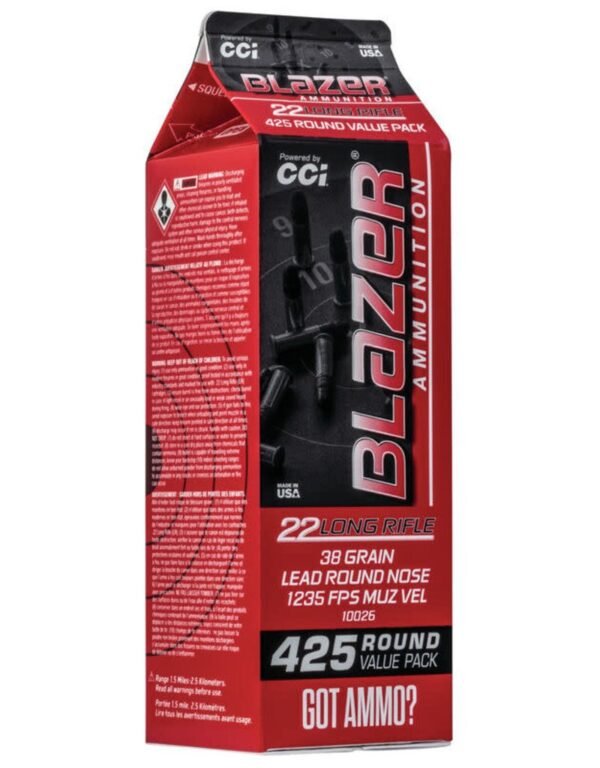 CCI BLAZER 22 LONG RIFLE 38 GR LEAD ROUND NOSE 425 ROUNDS