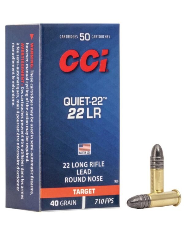 CCI QUIET 22 LR 40 GR LEAD ROUND NOSE 50 RDS