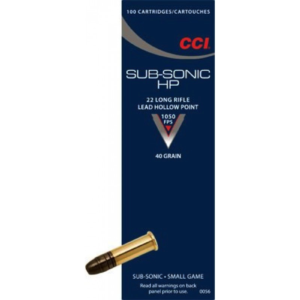 CCI SUB-SONIC 22 LR HP 40GR 100 RDS