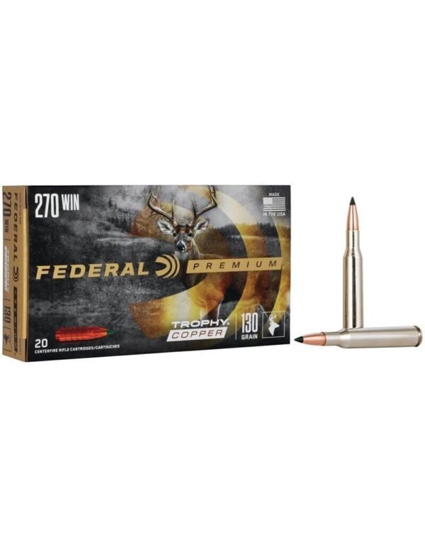 federal 270 win, federal 270 win 130 grain, FEDERAL 270 WIN TROPHY COPPER, federal 270 win ammo,