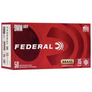 FEDERAL 9MM CHAMPION BRASS CASE 115 GR FMJ 50 RDS