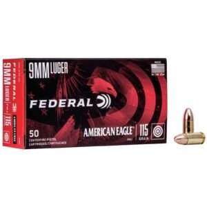 FEDERAL AMERICAN EAGLE 9MM LUGER 115GR FMJ 50 RDS
