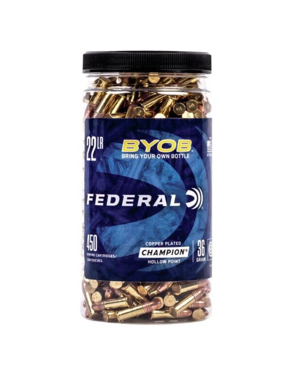 FEDERAL BYOB 22 LR 36 GR COPPER PLATED HOLLOW POINT 450 RDS