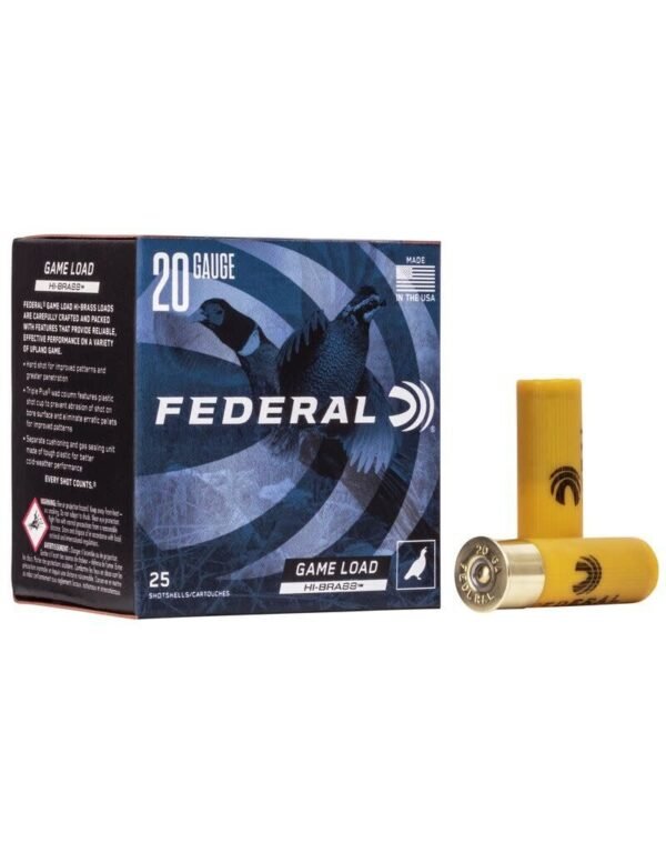 FEDERAL GAME LOAD HI BRASS, federal game load, federal game load 20 gauge, federal game load 20 gauge 6 shot, federal game load heavy field 4 shot, federal game load heavy field 6 shot, federal game load high brass, federal game load shotgun shells,