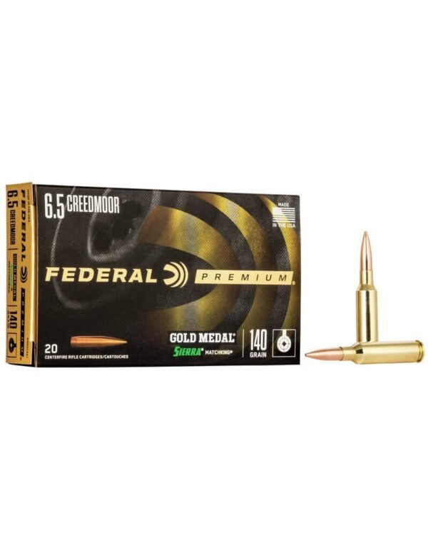 FEDERAL PREMIUM 6.5 CREEDMOOR GOLD MEDAL SIERRA MATCHKING 140 GR 20 RDS