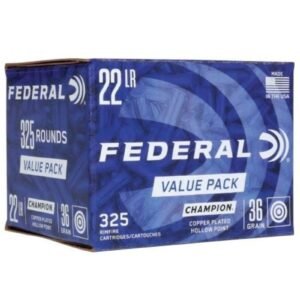 FEDERAL 22 LR 36 GR HV CHAMPION COPPER PLATED HOLLOW POINT 325 RDS