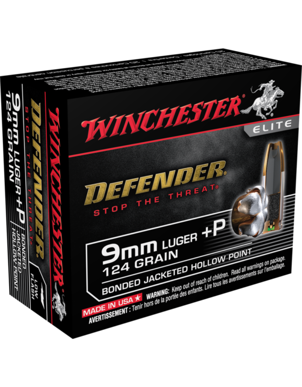 WINCHESTER DEFENDER 9MM LUGER + P 124 GR 20 RDS