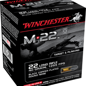 WINCHESTER M 22 LR 40 GR BLACK COPPER PLATED ROUND NOSE 500 RDS