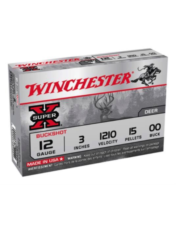 WINCHESTER SUPER-X 12GA 3 - 00 BUCKSHOT 5 RDS
