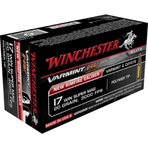 WINCHESTER VARMINT 17 WIN SUPER MAG 20 GR POLYMER TIP 50 RDS